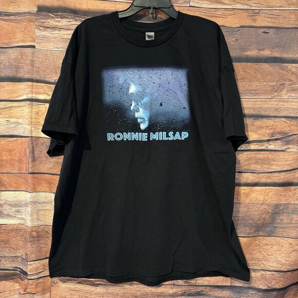 Ronnie Milsap T-Shirt 3XL Black Smoky Mountain Rain Double Sided Short Sleeve - Picture 1 of 6